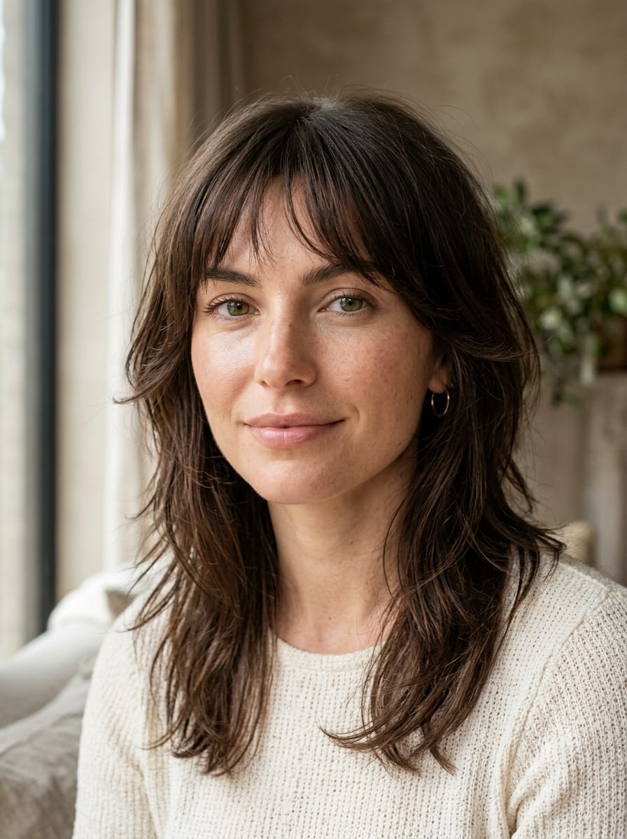 Stufenschnitt vorne mit Wispy Bangs - Stufenschnitt vorne mit Face-Framing
